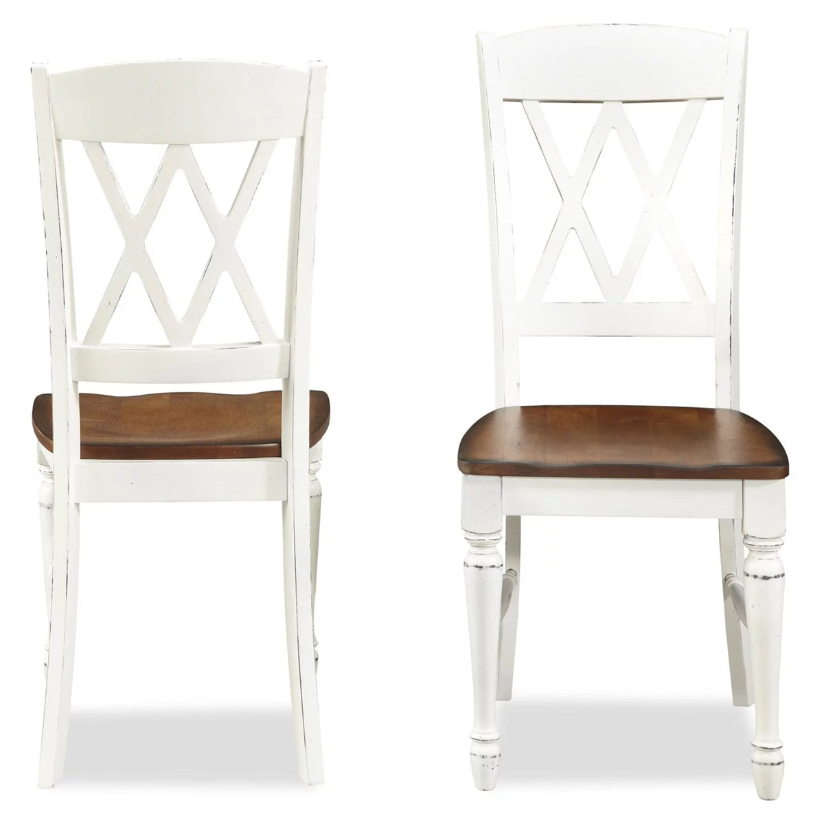 Off White Wood Dining Chair Pair S3457