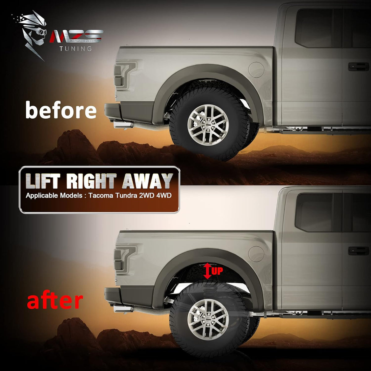 Leveling Lift Kit 3" Rear Blocks Pack of 2 B195