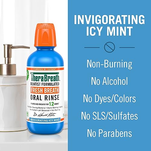 Alcohol-Free Icy Mint Mouthwash 16 Fl Oz (Pack of 2) K231353