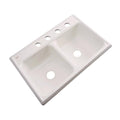 33 in. Double Bowl Acrylic Kitchen Sink in Almond Brown M6206