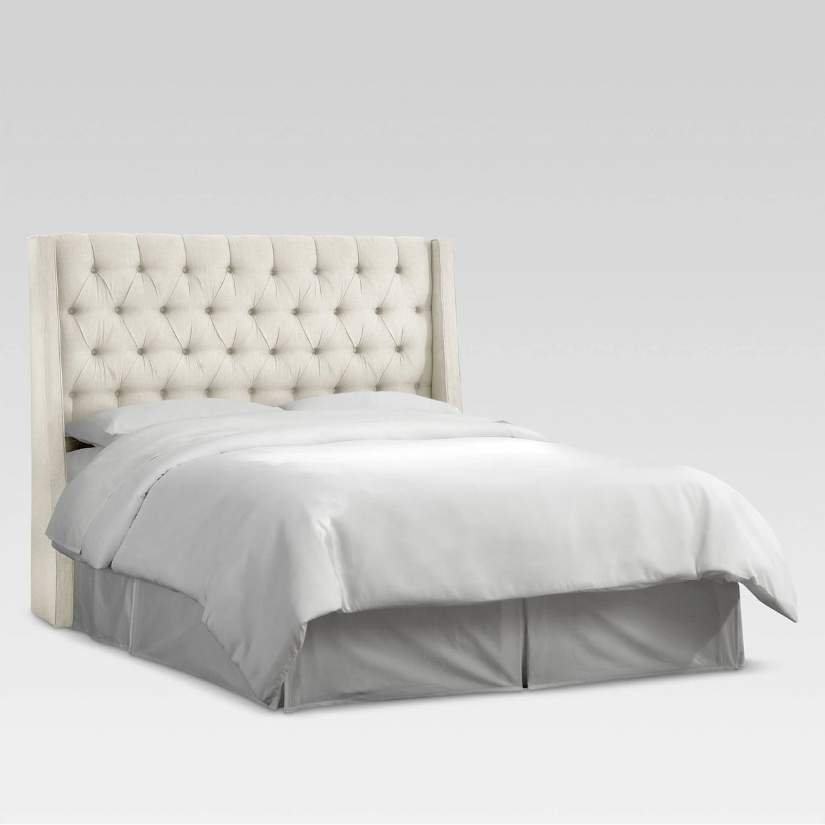 California King Tufted Wingback Linen Headboard B39467
