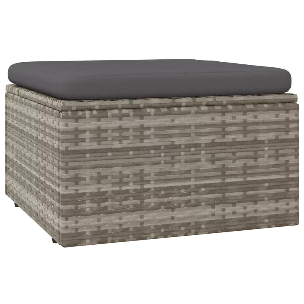 8 Piece Patio Set with Cushions Gray Poly Rattan R75592