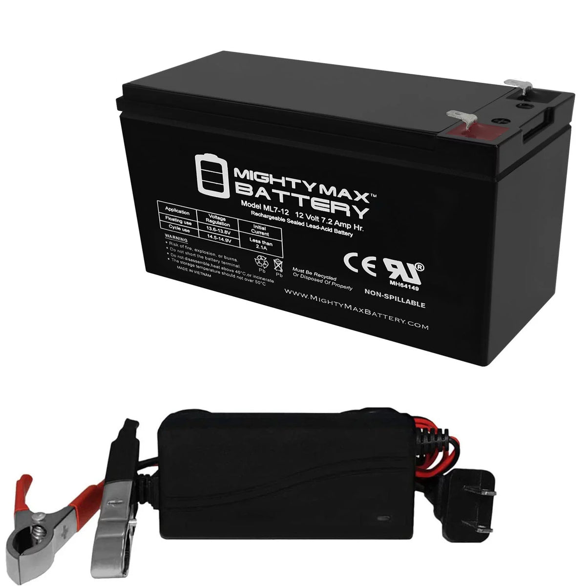 12V 7.2AH SLA Replacement + 12V Charger A5448