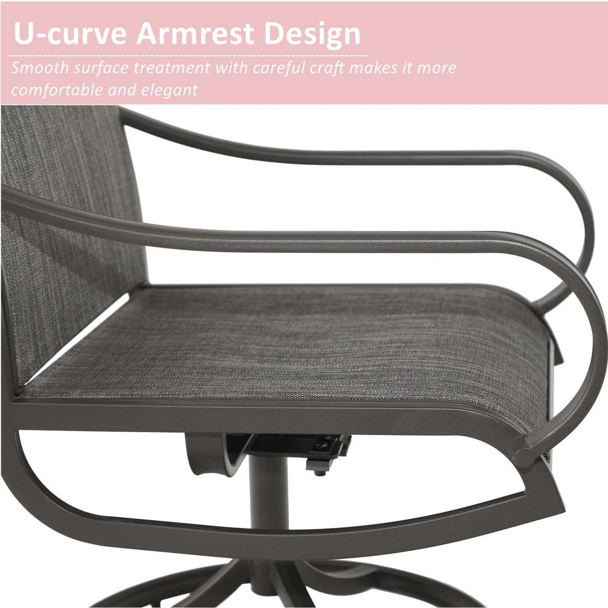 Swivel Dining Chairs Set of 2 with Black Steel Frame O443