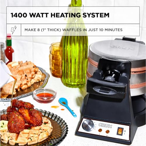 Double Rotating Belgian Waffle Maker with Nonstick Copper Plates A9269