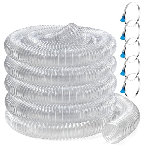 PVC Dust Collection Hose 4 Inch 10 ft Flexible Heavy Clear T3871