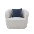 Beige Boucle Swivel Barrel Chair Z377681
