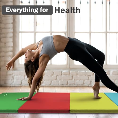 4'x8'x2" Folding Exercise Gym Mat with Carrying Handles U309317