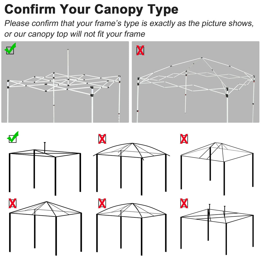 10x20Ft Pop up Canopy Top Kit with 4 Privacy Sidewalls F792