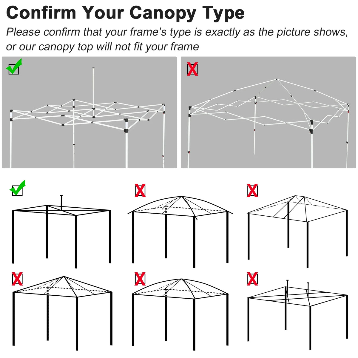 10x20Ft Pop up Canopy Top Kit with 4 Privacy Sidewalls F792