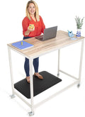 47" Mobile Workstation Table Black Maple J47581