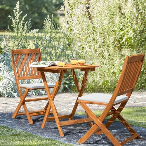 3 Piece Acacia Wood Folding Bistro Set F8117