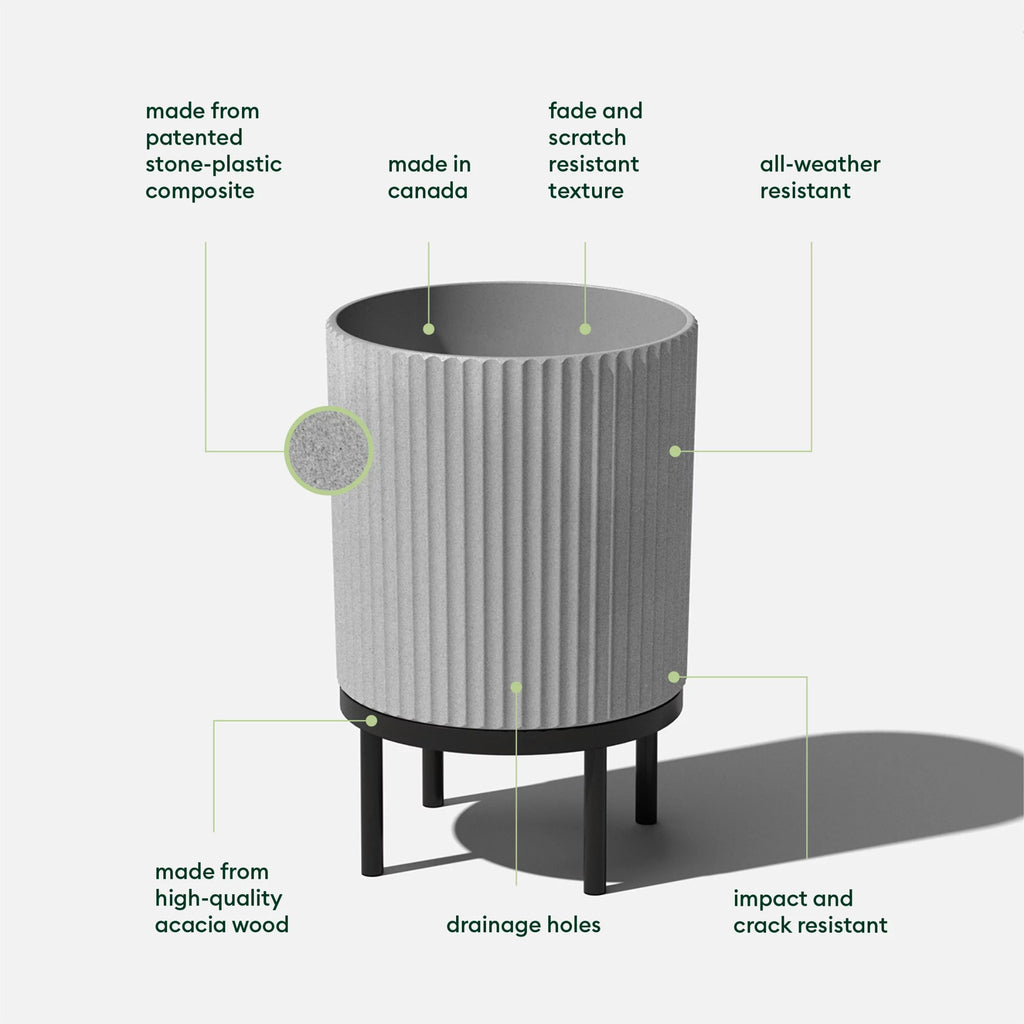 16" Plastic-Stone Planter with Stand B383
