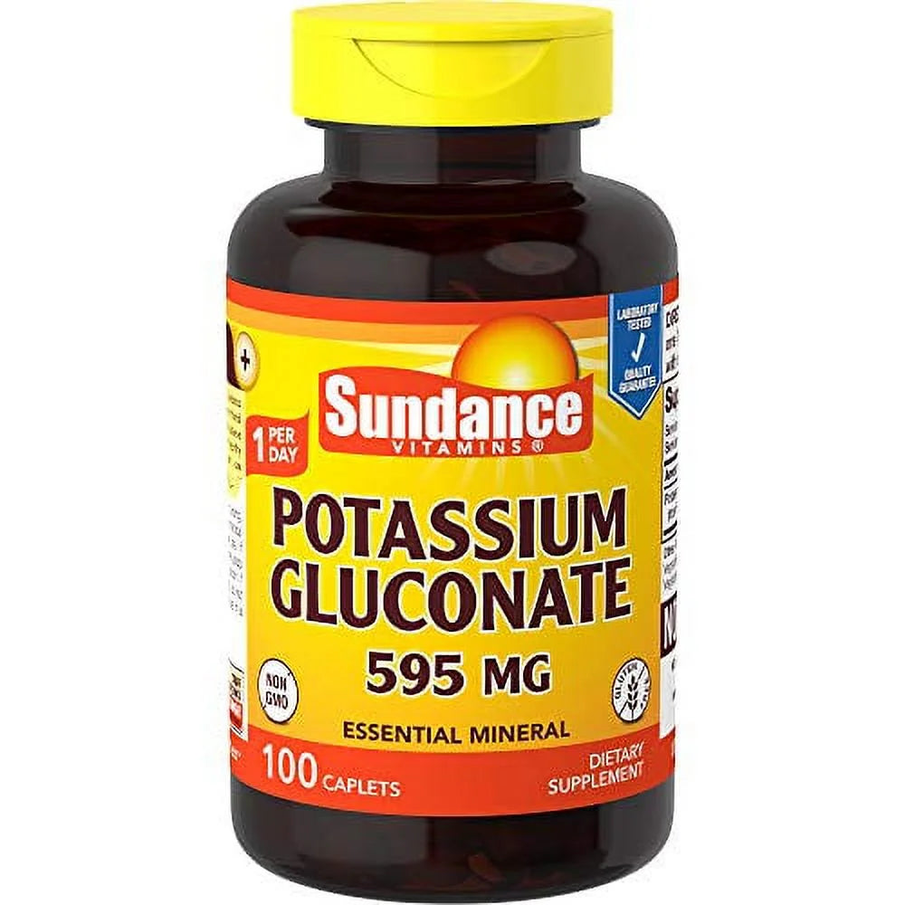 Potassium Gluconate 595 mg Caplets, 100 Count, 3 Pack V919565