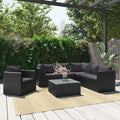 7 Piece Poly Rattan Outdoor Sectional Sofa Set with Cushions X350