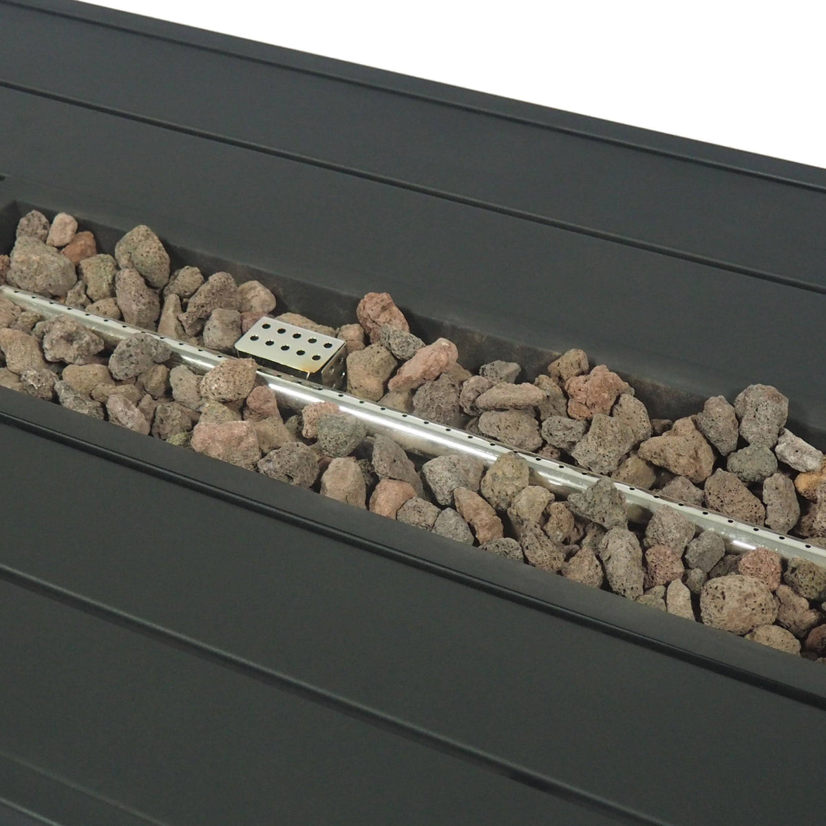 Matte Black Rectangular Iron Fire Pit E4614