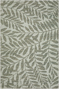 Green Bohemian Tropical Leaves 8' x 10' Non-Skid Area Rug U5655