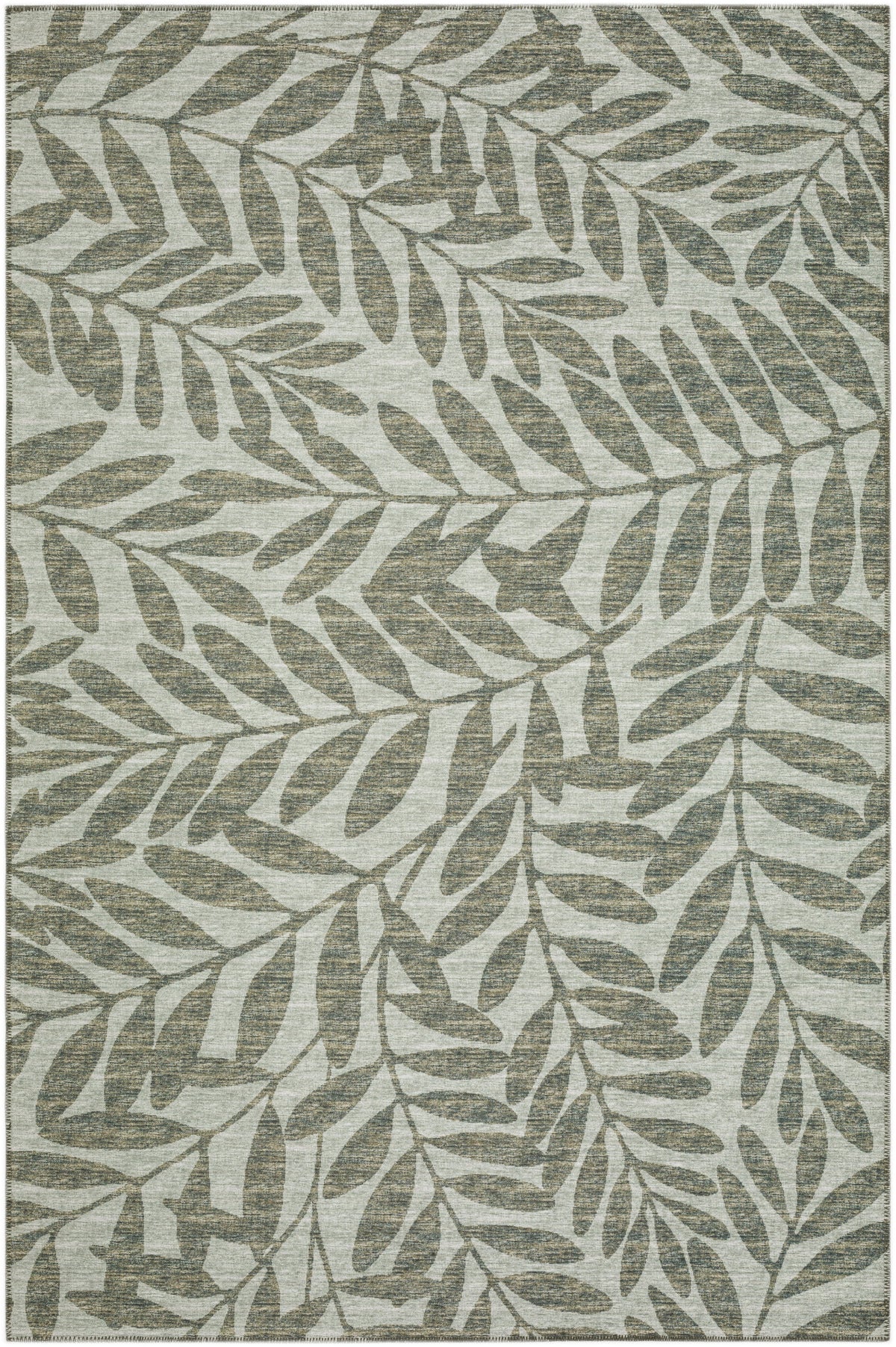 Green Bohemian Tropical Leaves 8' x 10' Non-Skid Area Rug U5655