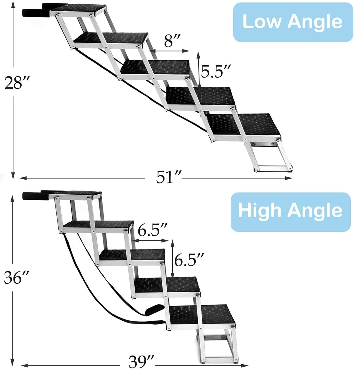 Folding 6 Steps Pet Dog Car Stairs X293735