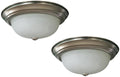 2-Pack 13-in Brushed Nickel LED Flush Mount Light S174994