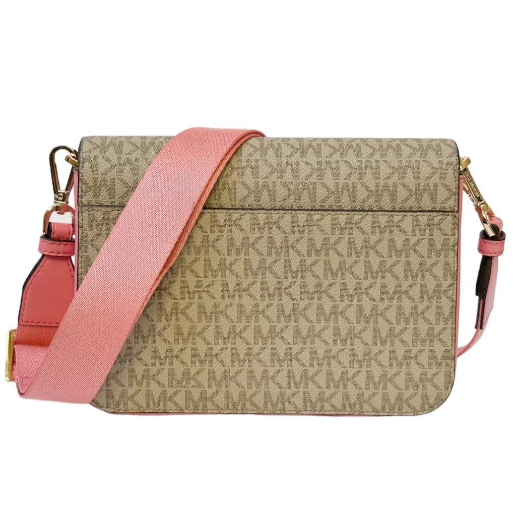 Medium PVC Leather Flap Crossbody Handbag Y54051