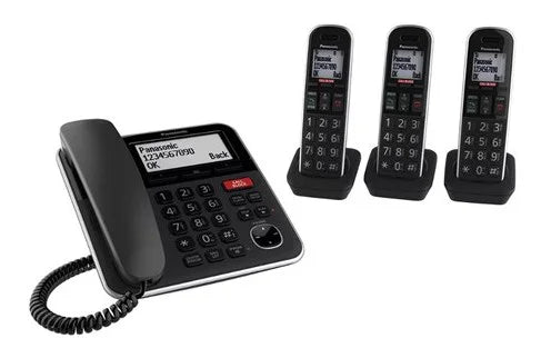 Refurbished Black Corded/Cordless Phone with Answering Machine B747427