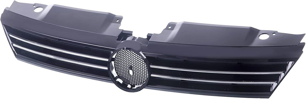 Front Grille Grill Assembly With Chrome Shell Molding With Black Insert Compatible With Volkswagen Jetta 2011 2012 2013 2014 Pack of 2 F512