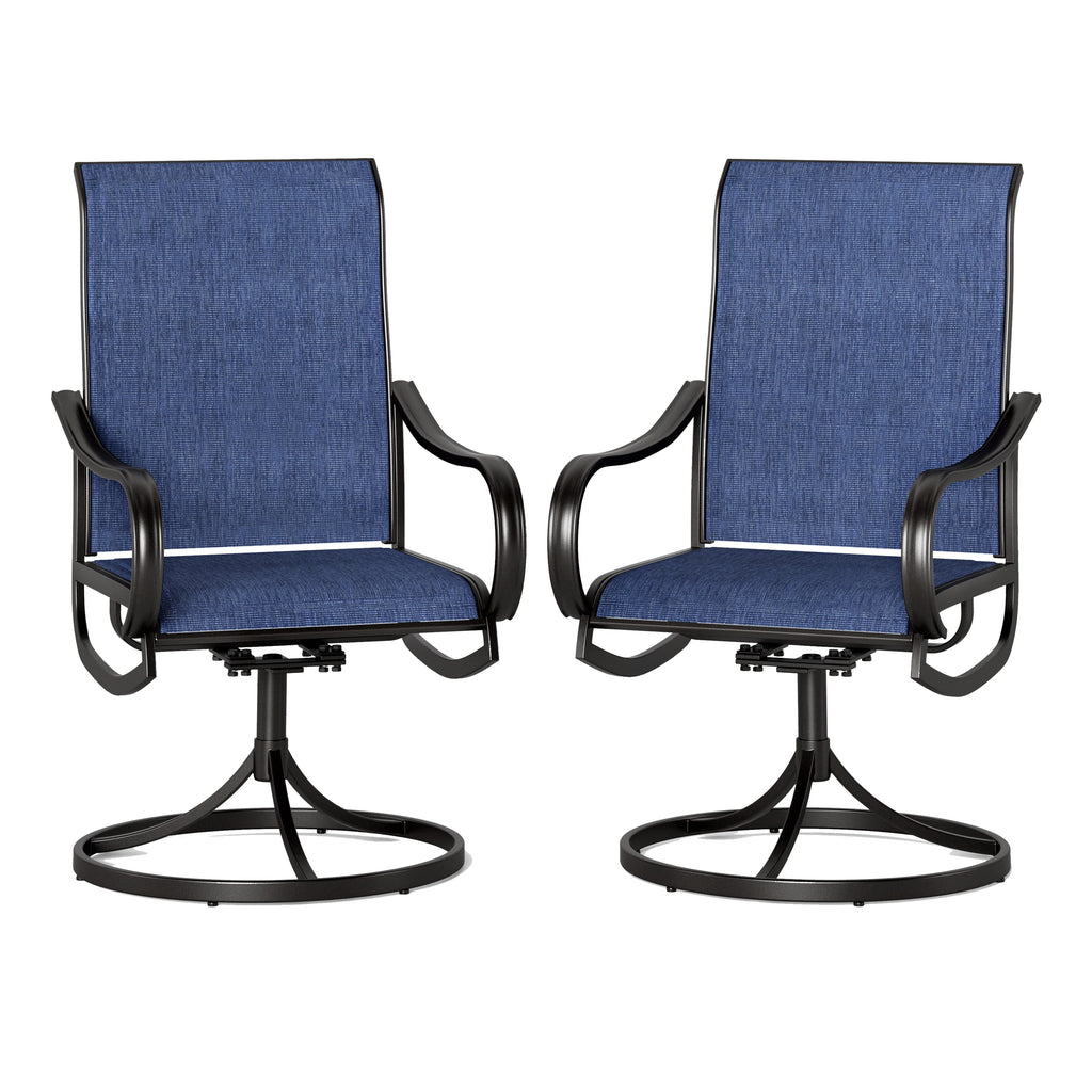 Swivel Dining Chairs Set of 2 with Black Steel Frame O443