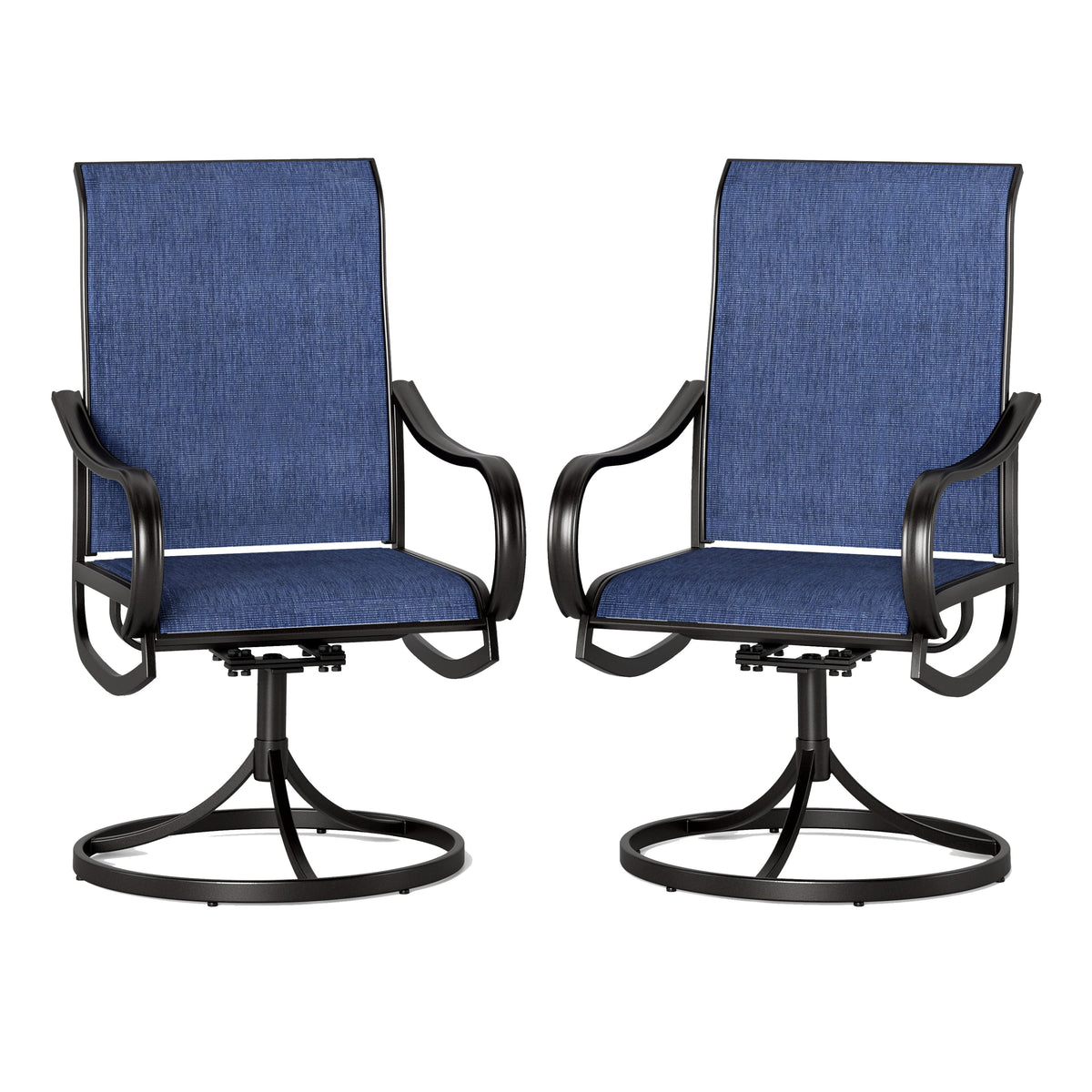 Swivel Dining Chairs Set of 2 with Black Steel Frame O443