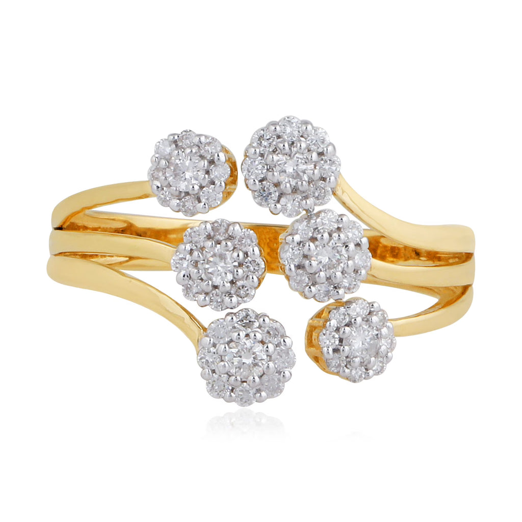 18Kt Yellow Gold Diamond Cuff Ring F3274