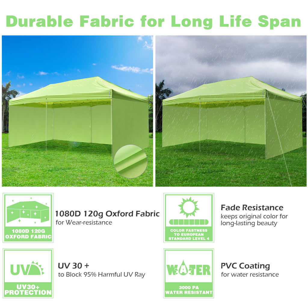 10x20Ft Pop up Canopy Top Kit with 4 Privacy Sidewalls F792