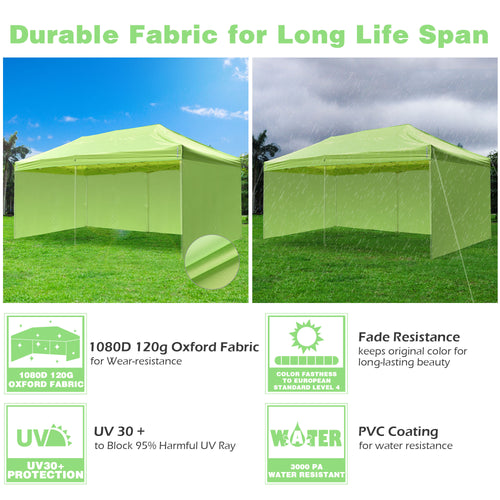 10x20Ft Pop up Canopy Top Kit with 4 Privacy Sidewalls F792
