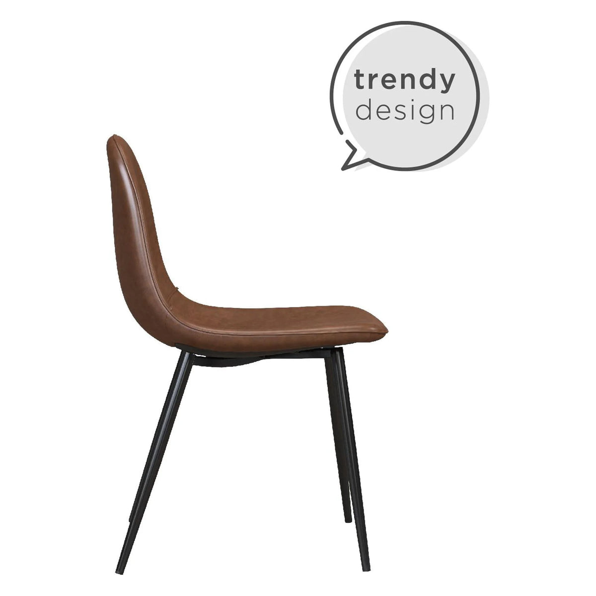Camel Faux Leather Upholstered Dining Chair, Set of 4 P38320