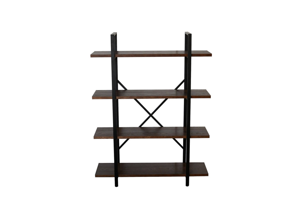 Walnut Brown 4 Shelf Etagere Bookcase A380