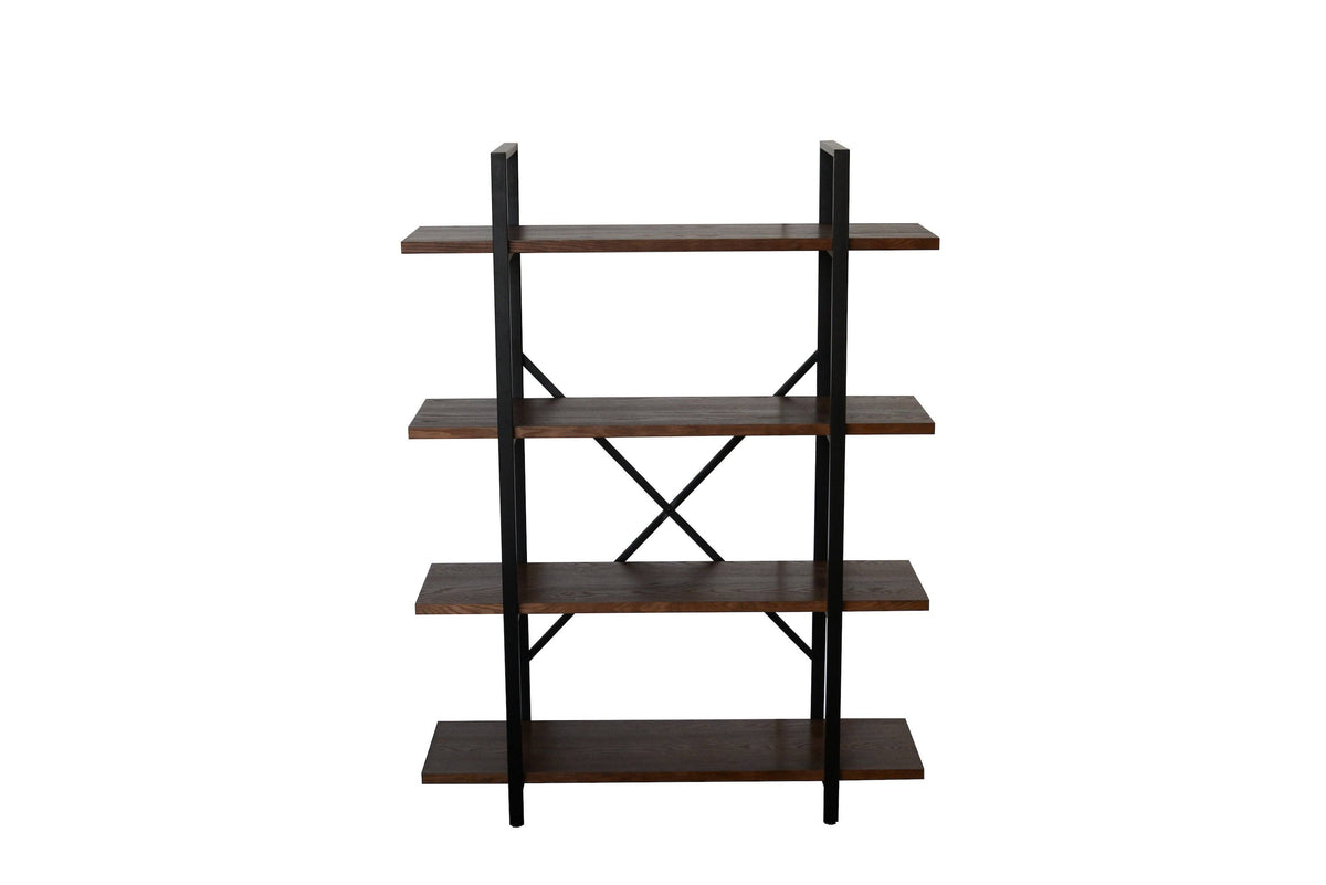 Walnut Brown 4 Shelf Etagere Bookcase A380