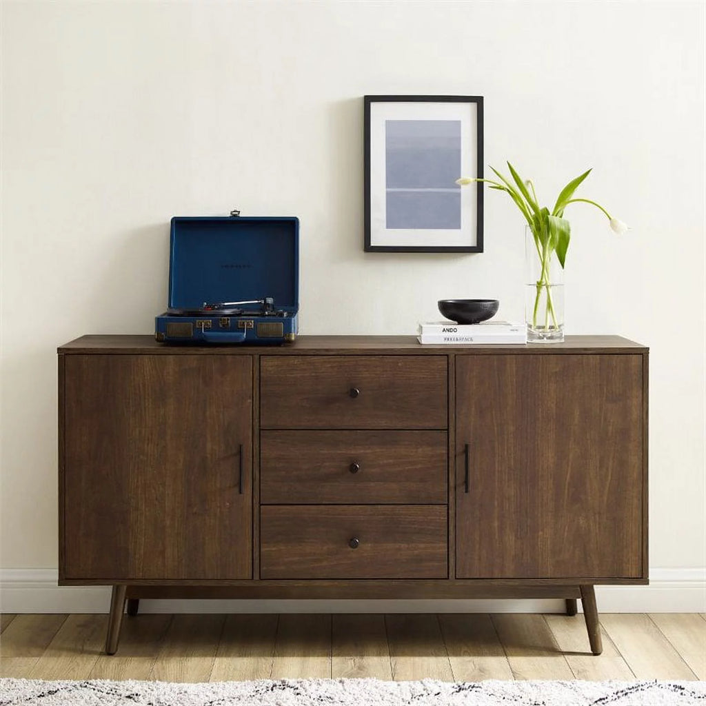 Wooden Mid-Century Modern Sideboard in Brown S2668