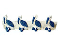 Hand Carved Wooden Wall Hanging Pelican Towel Hooks D443