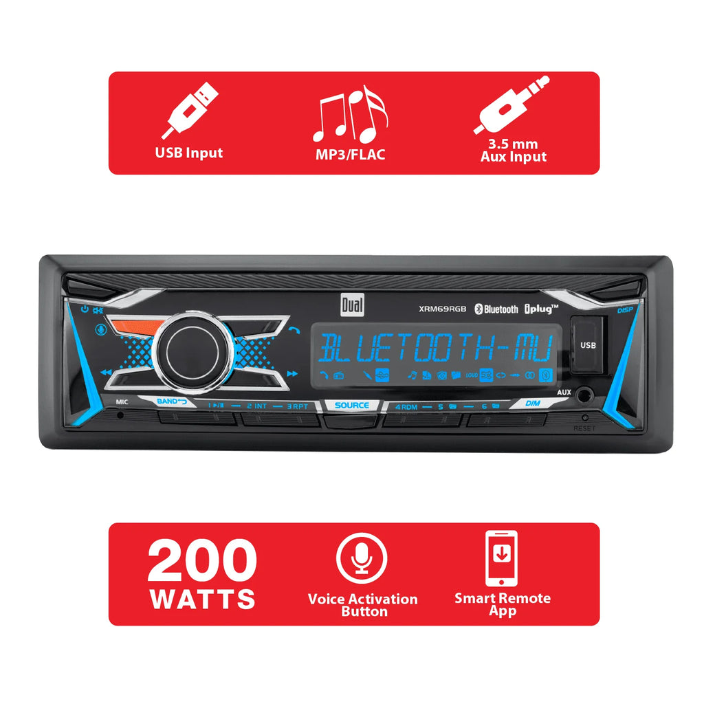 Single DIN Car Stereo Digital Media Receiver with Bluetooth B313