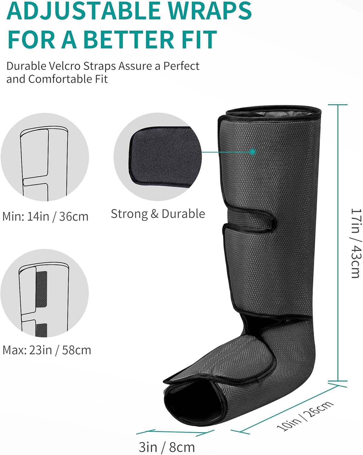 Leg Massager with Air Compression, Foot and Calf Massage Machine with Hand-held Controller 2 Modes 3 Intensities, Adjustable Leg Wraps K468