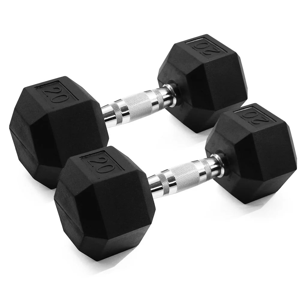 25lb Rubber Hex Dumbbell Pair B463