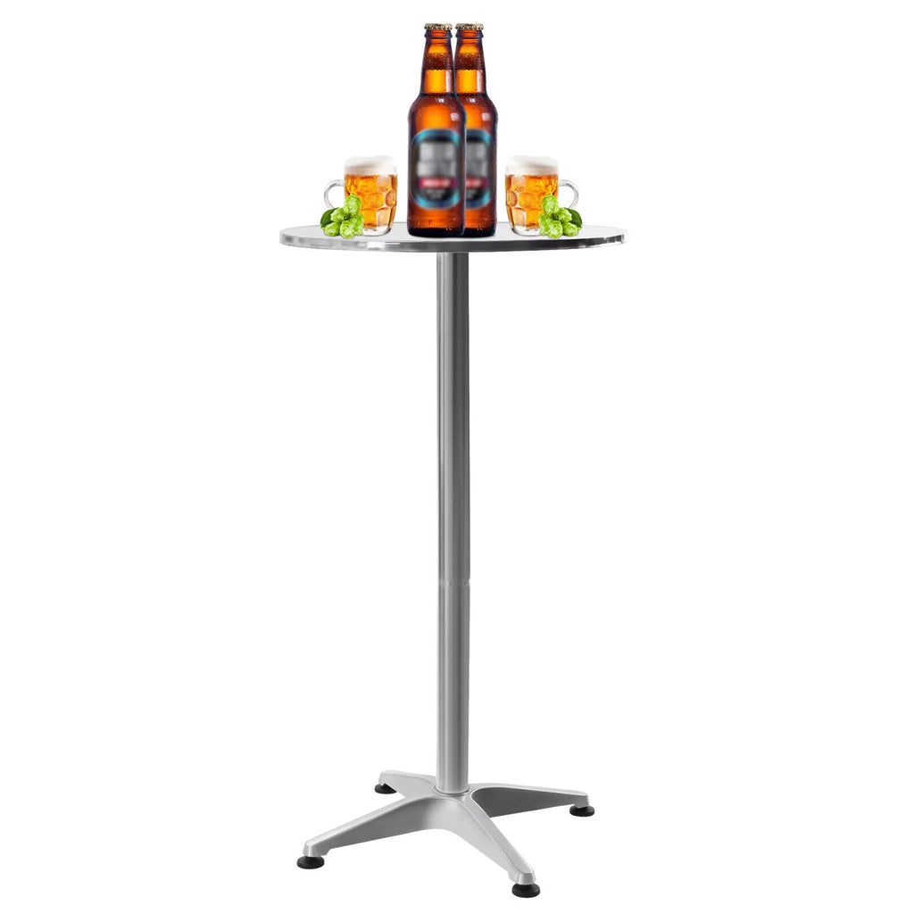 Round Pub Bar Table Stainless Steel Aluminum D623566