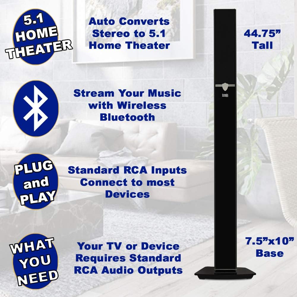 Tower 5.1 Bluetooth Speaker System W136