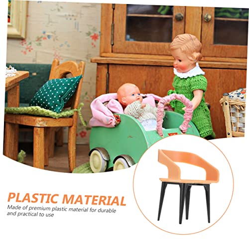 4pcs Mini Simulation Chair Fairy Garden Furniture Scene Model Dining Table Accessories Plastic Old Fashioned P589
