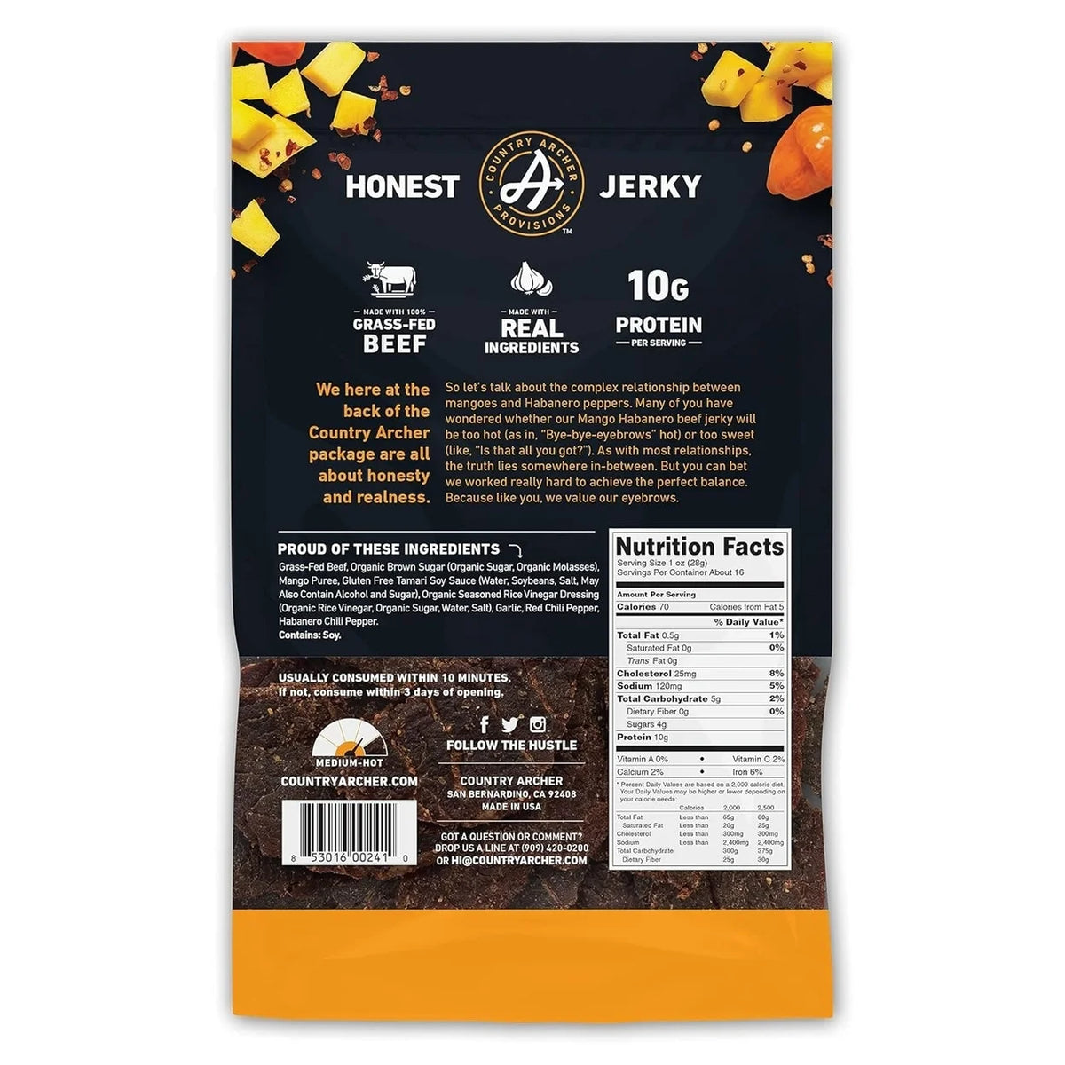 Mango Habanero Beef Jerky 16 Ounce Q51996
