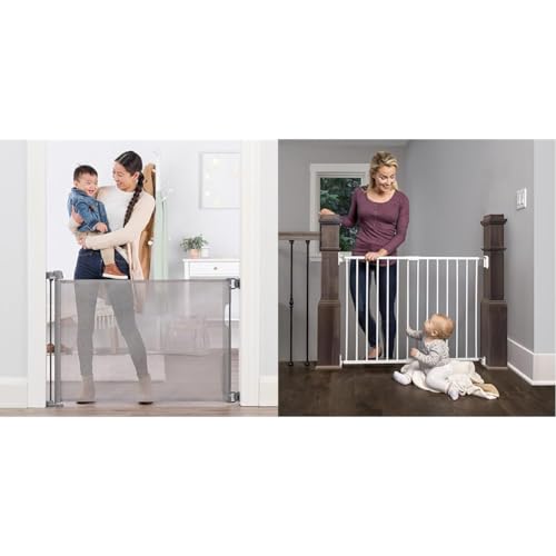 Extra Wide Retractable Baby Gate, White E60436