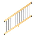 6 Ft. Pressure-Treated Wood Stair Rail Kit with Aluminum Round Balusters K38433