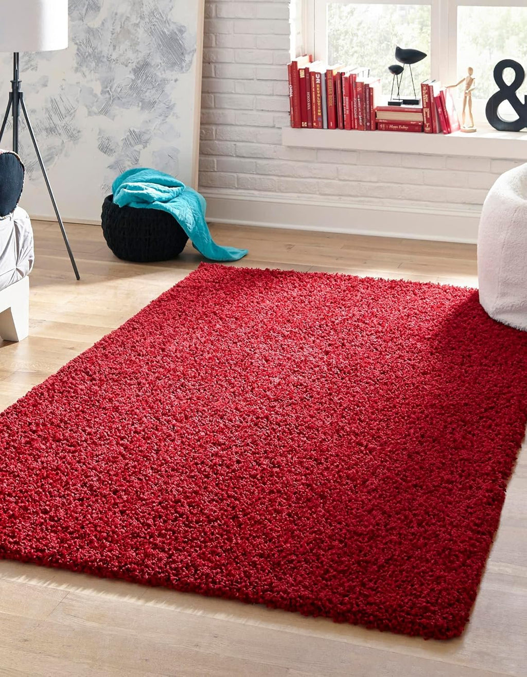 8' x 11' Cherry Red Shag Rug D540537