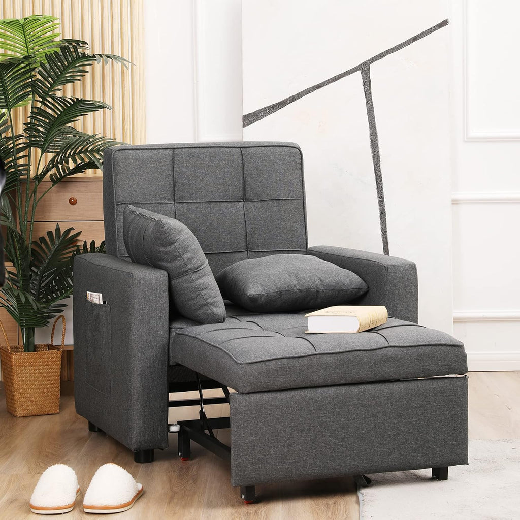 Dark Grey 3-in-1 Folding Sleeper Chair Bed M4200