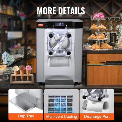 Commercial Ice Cream Machine 1400W 20/5.3 Gph Hard Serve with LED Display U73314