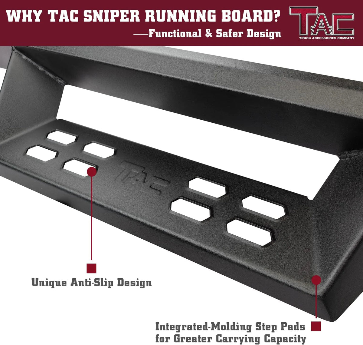 Fine Texture Black Running Boards (2pcs) H32231